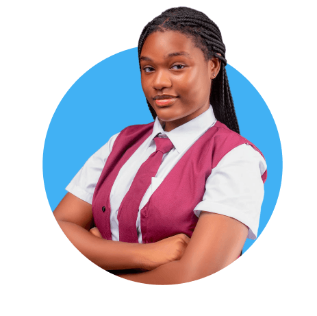 A confident student in school uniform